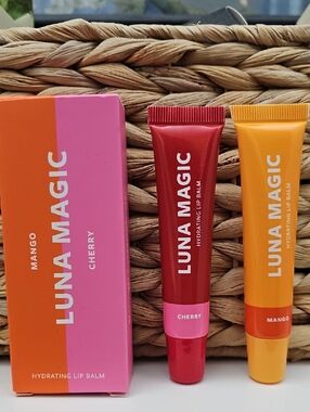 Luna Magic Hydrating Lip Balm Duo — Cherry (Red) & Mango (Orange)